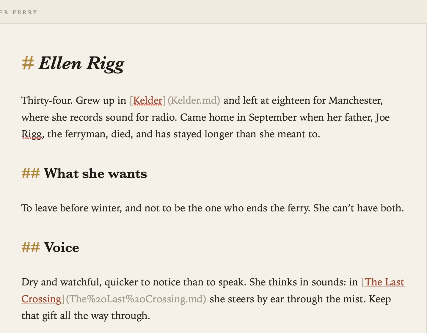 Headings, emphasis, links and lists styled on the page