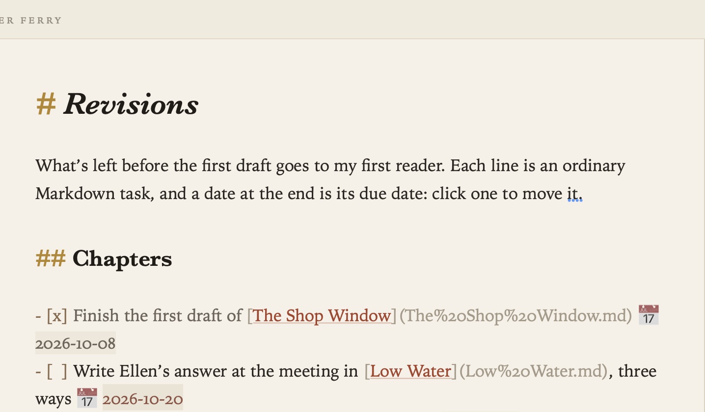 Tasks in a document